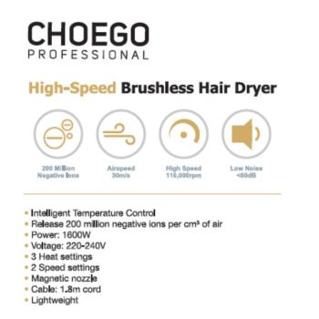 Choego Prof High Speed Brushless Hair Dryer [CHG915]