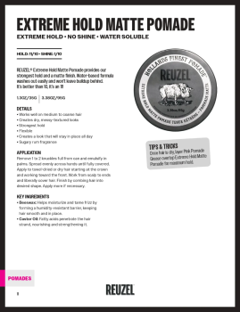 [NEW] REUZEL EXTREME HOLD MATTE POMADE - 3.38OZ/95G [RZ2171]