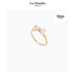 Les Néréides x OPÉRA Ring Pink Riboon & Crystal Adjustable OPÉRA NATIONAL DE PARIS [LNAVOP604/1]