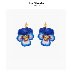 Les Néréides Earrings Blue Pansy MILLE PENSEES [LNAKMP103D/1]