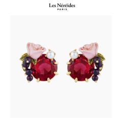 Les Néréides Earring Roses and Blackurrant Berries NOTES DE COEUR [LNAQNC104T/1]