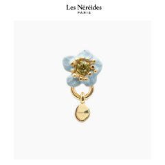 Les Néréides Earring Blue Flower & Faceted Stone SOLIFLORE [LNAWSO101T/1]