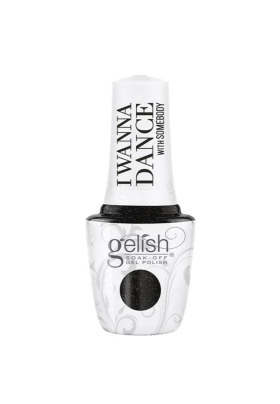Gelish Soak Off Gel Polish "Record Breaker" Black With Silver Glitter - 15 mL | .5 fl oz [GLH1110470]