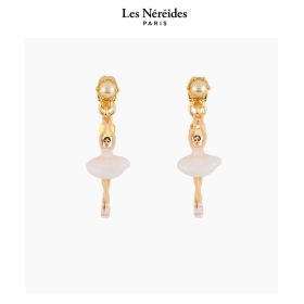 Les Néréides Earrings Mini Ballerina with White Tutu PAS DE DEUX [LNAEMDD101T/1]