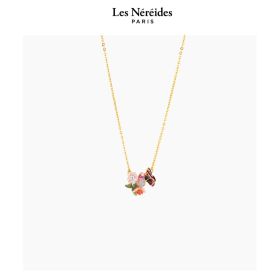 Les Néréides Necklace Butterfly and Cherry Blossom HANAMI [LNANHA302/1]