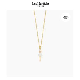 Les Néréides Necklace Mini Ballerina with White Tutu PAS DE DEUX [LNAVMDD301/1]
