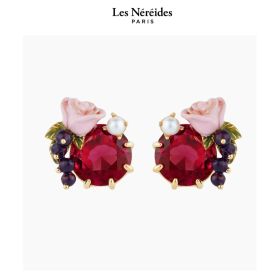 Les Néréides Earring Roses and Blackurrant Berries NOTES DE COEUR [LNAQNC104T/1]
