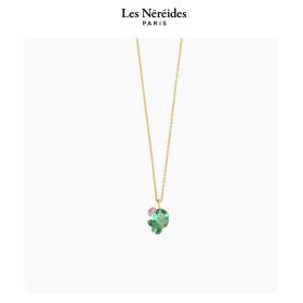 Les Néréides Necklace Lotus Flower and Blue Stone LES NYMPHEAS [LNATNY306/1]