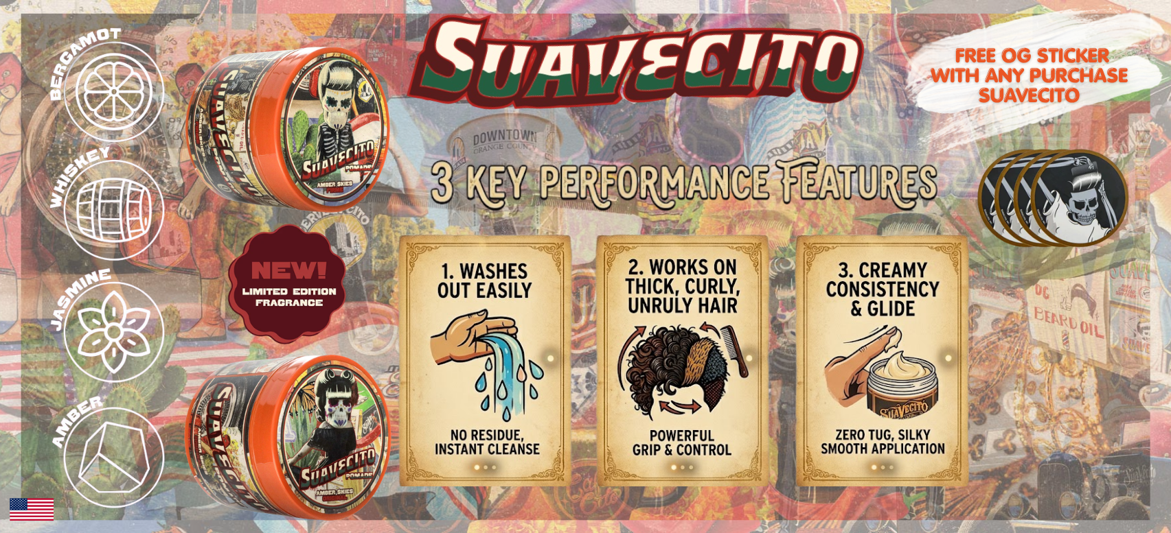 Suavecito Oct Banner - Amber Skies