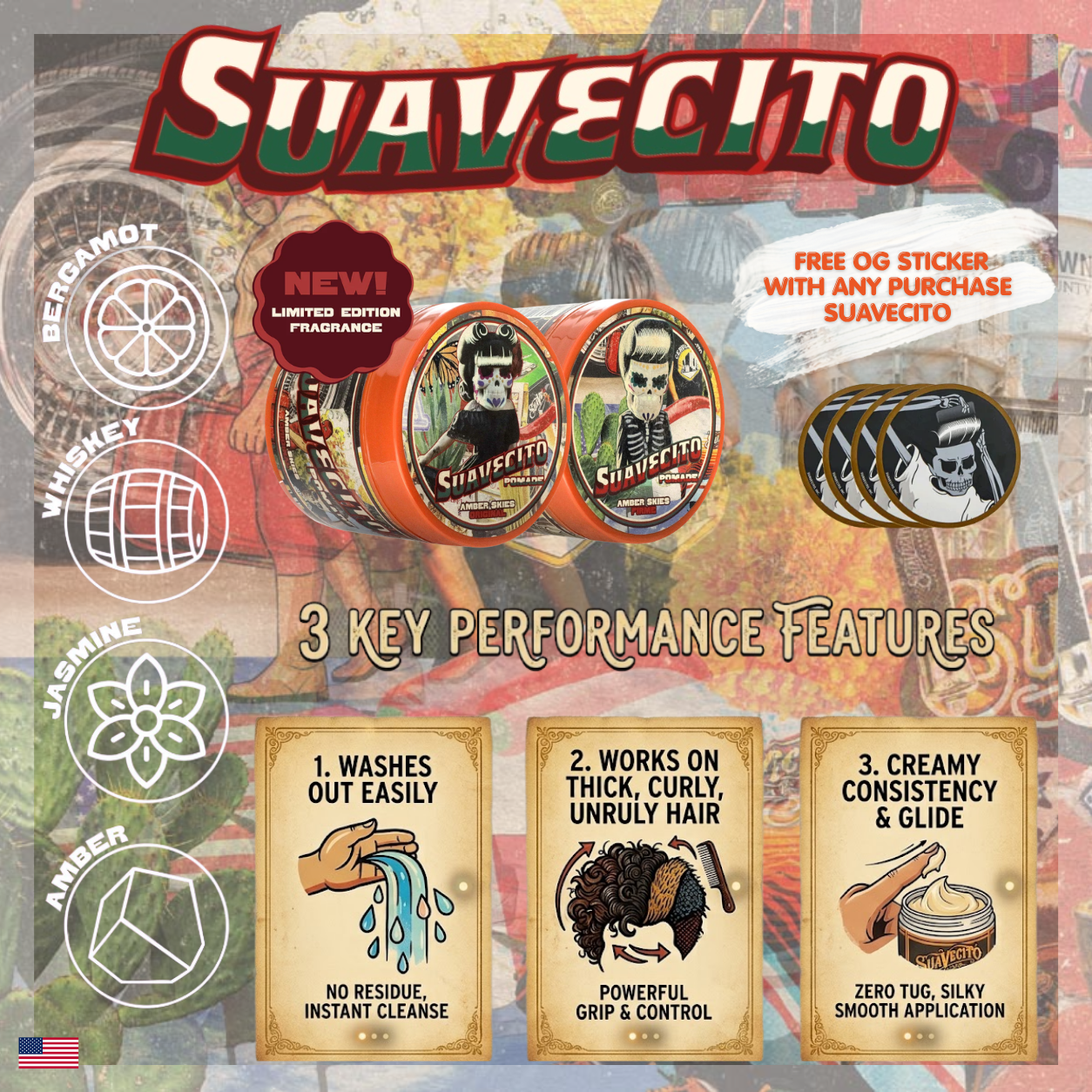 Suavecito Oct Banner - Amber Skies